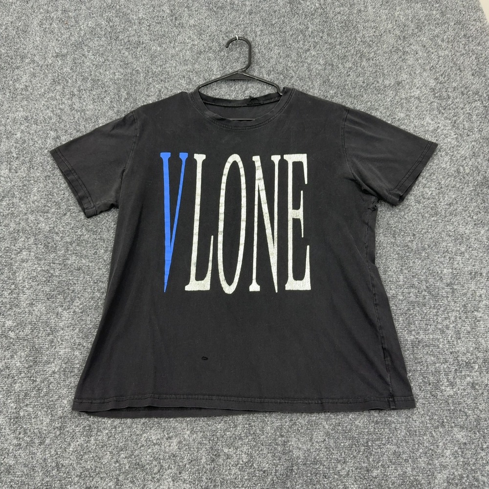 Vlone T-Shirt‎ Mens L Black Cotton Snake Graphic Distressed Streetwear